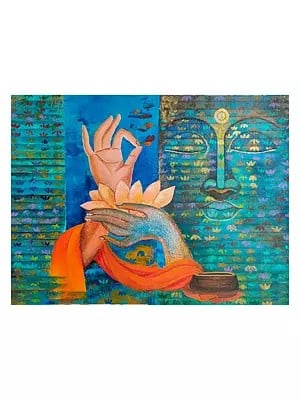 The Provider - Gautam Buddha | Acrylic on Canvas | By Swati Tripathi