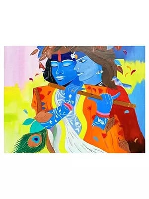 Eternal Love Of Radha Krishna | Acrylic on Canvas | By Swati Tripathi