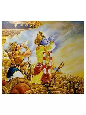 Krishna - Partha Sarathi | Acrylic On Canvas | By Sarans Guruvayur
