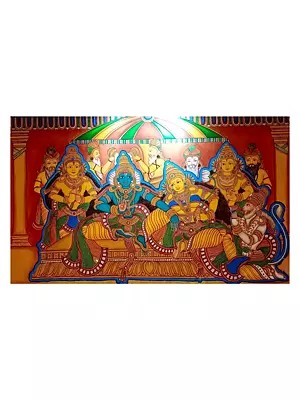 Lord Rama's Pattabhishekam | Acrylic On Canvas | By Sarans Guruvayur