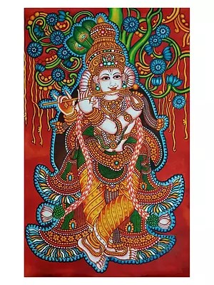 Standing Venugopala | Acrylic On Canvas | By Sarans Guruvayur