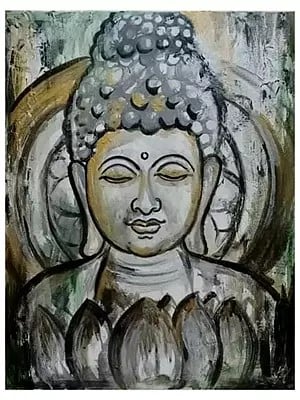 Calm And Serene Buddha | Acrylic On Canvas | By Sarans Guruvayur