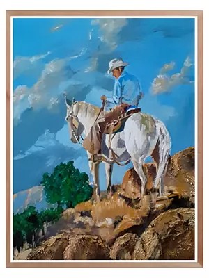 The Horse Rider | Acrylic on Canvas | By Jyoti Rathore | Without Frame