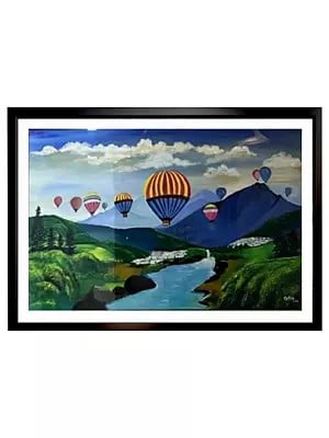 Hot Air Balloons | Acrylic on Canvas | By Jyoti Rathore | Without Frame