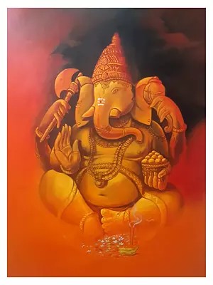 Lord Ganesha | Acrylic On Canvas | By Priyaranjan