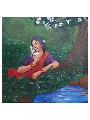 Anusha - Under The Tree | Acrylic On Canvas | By Shreya Chichbankar