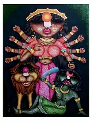 Goddess Durga | Acrylic On Canvas | By Tuhin Rakshit