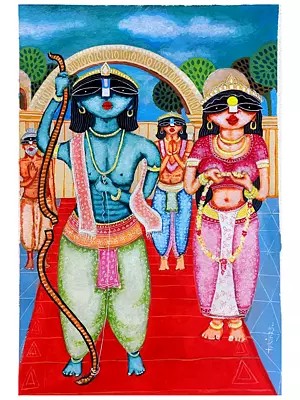 Swayamvar Of Sita | Acrylic On Paper | By Tuhin Rakshit