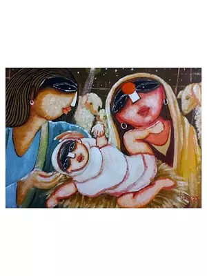 Birth Celebration | Acrylic On Paper | By Tuhin Rakshit