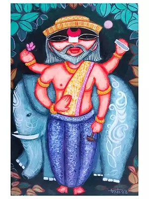 Lord Vishwakarma | Acrylic On Paper | By Tuhin Rakshit
