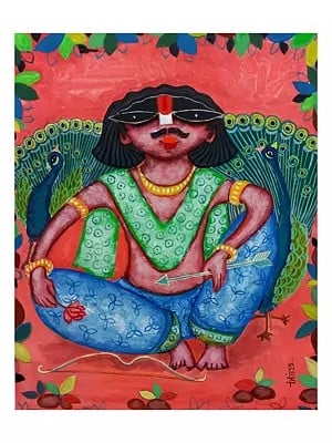 Lord Kartikeya | Poster Color On Paper | By Tuhin Rakshit