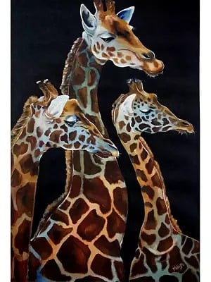 Tallest Animal : Giraffe | Acrylic On Canvas | By Maliya Pandey