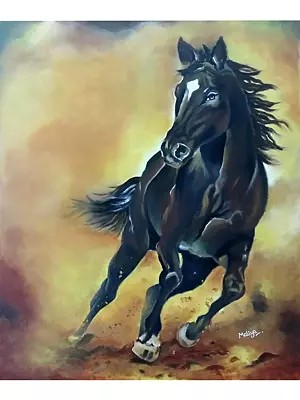 Running Horse | Acrylic On Canvas | By Maliya Pandey