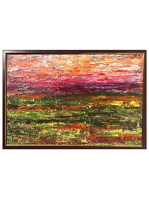 Abstract Of Sunset | With Frame | Acrylic On Mdf | By Mohammad Yusuf