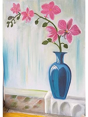Flower In Vase | Oil On Canvas | By Mousumi Chakaraborty