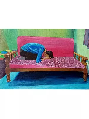 Boy's Loneliness | Acrylic On Canvas | By Nishtha Jain