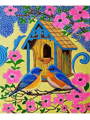 Loving Birds | Acrylic On Canvas | By Pravin Sharma
