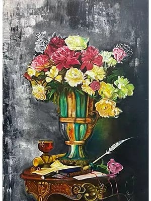 Antique Flower Vase | Acrylic On Canvas | By Roopsi Batra