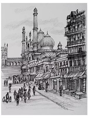 Delhi Jama Masjid | Pen On Paper | By Soumen Dutta