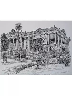 Marble Palace (Kolkata) | Pen On Paper | By Soumen Dutta