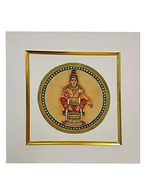 Portrayal of Lord Ayyappa Swamy | Natural Colors on Paper | By Babita