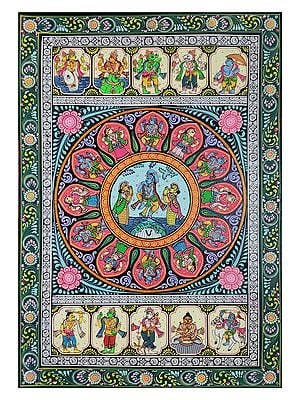 Dashavatar Of Lord Krishna | Watercolor On Handmade Sheet | By Jayadev Moharana