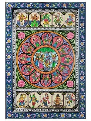Lord Krishna Playing Flute | Watercolor On Handmade Sheet | By Jayadev Moharana