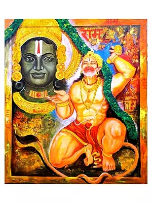 Ram Bhakt Hanuman | Acrylic On Canvas | By Arjun Das