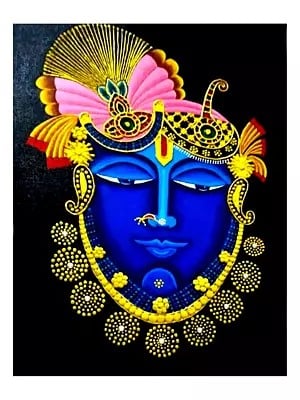 Beautiful Face Of Shrinathji | Mixed Media And Acrylic On Canvas | By Ruchi Gupta