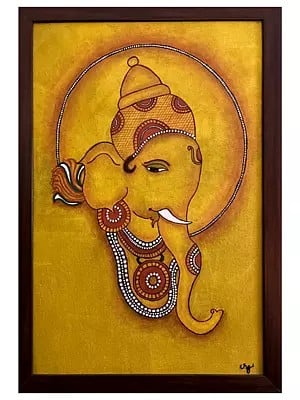 Ganapati Bappa | With Frame | Acrylic On Canvas | By Ruchi Gupta