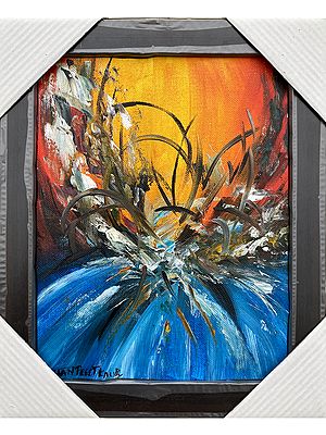 Flame-Flower | Acrylics On Canvas | With Frame  | By Jashanpreet Kaur