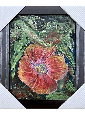 Poppy Flower Home Décor | Acrylics On Canvas | With Frame  | By Jashanpreet Kaur