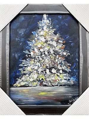 The Christmas Tree | Acrylics On Canvas | With Frame  | By Jashanpreet Kaur