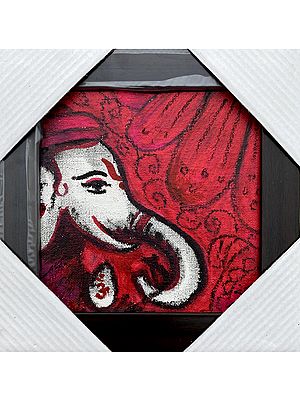 Lord Ganesha | Acrylics On Canvas | With Frame  | By Jashanpreet Kaur