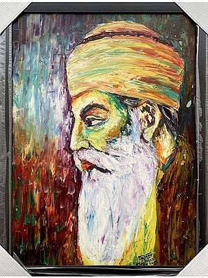 Guru Nanak Dev Ji | Oil On Canva | With Frame  | By Jashanpreet Kaur