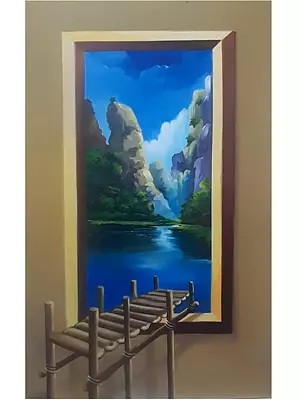 3D Landscape Wall Painting  | Acrylic on Canvas | By Justin Raj N