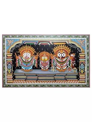 Trio Of Lord Jagannath | Natural Color On Handmade Sheet | By Rakesh Kumar