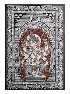 Dancing Ganesha | Natural Color On Handmade Sheet | By Rakesh Kumar