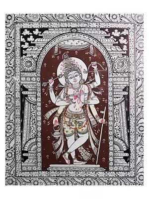 Murlidhar Lord Krishna | Natural Color On Handmade Sheet | By Rakesh Kumar