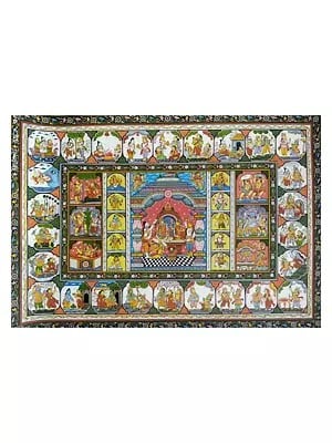 Shri Ram Darbar - Tale Of Ramayana | Natural Color On Handmade Sheet | By Rakesh Kumar