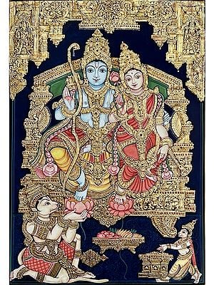 Ram Sita Hanuman | Traditional Colors With 24K Gold