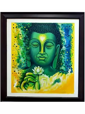 The God Buddha | Oil On Canvas | With Frame | By Ramesh Baliram Sawale