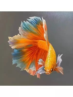 Attractive Koi Betta Fish With Colorful Tail | Acrylic On Canvas | By Anant Roop Art Studio