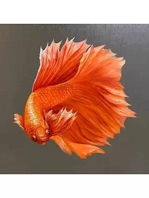 The Floating Betta Fish | Acrylic On Canvas | By Anant Roop Art Studio