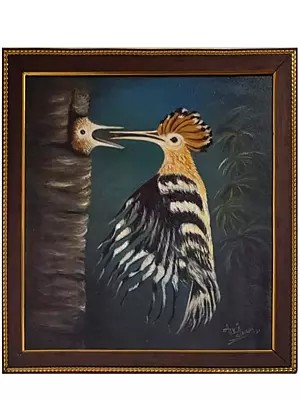 Mother Feeds The Child | Oil On Canvas | By Alka Sengar | With Frame