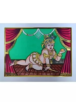 Bal Krishna | Natural Colors On Paper | By Babita | Without Frame