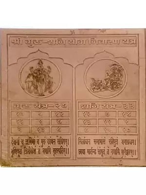 3" The Divine Shri Guru Shani Yog Nivaran Yantra In Copper
