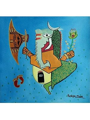 Shree Ganesha | Acrylic on Canvas | By Pushpa Mahadeo More