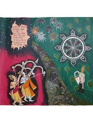 Shree Ram Warrior | Acrylic on Canvas | By Pushpa Mahadeo More