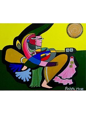 Abstract Couple Love | Acrylic on Canvas | By Pushpa Mahadeo More